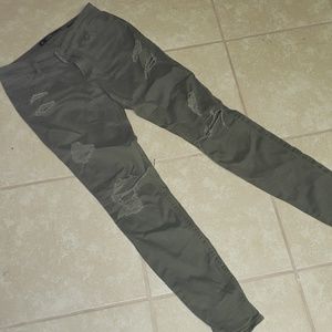 Army Green destroyed jeans